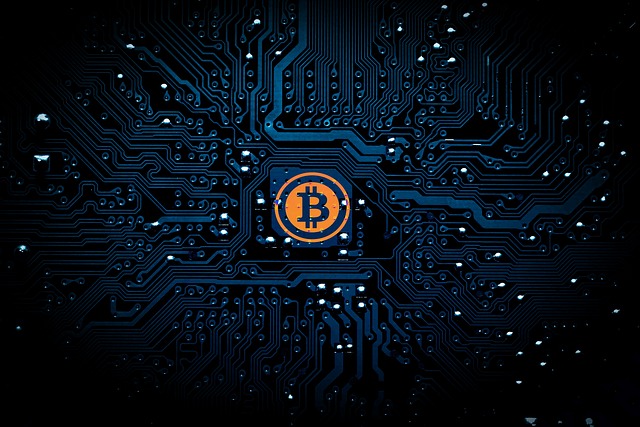 Bitcoin symbol with black background