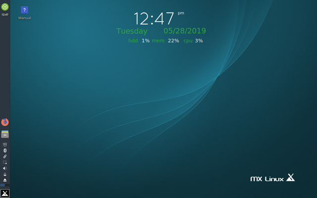 Default Homescreen of MX Linux 8.3