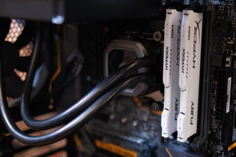 Computer hardware showing two memories