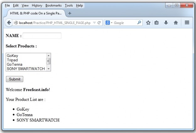 HTML and PHP code On a Single Page - FreeFeast.info : Interview ...